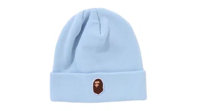 Pre-owned Bape One Point Ape Head Knit Beanie Beanie In Sax Yellow