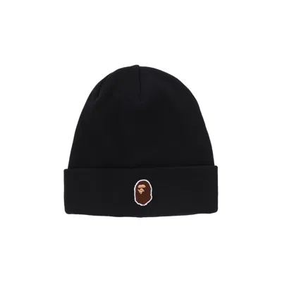 Pre-owned Bape One Point Ape Head Knit Cap 'black' | Men's Size Onesize