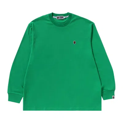 Pre-owned Bape One Point Ape Head Relaxed Fit Long-sleeve Tee 'green'