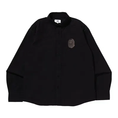 Pre-owned Bape One Point Corduroy Relaxed Fit Shirt 'black'