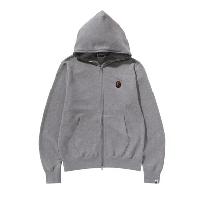 Pre-owned Bape One Point Full Zip Hoodie 'grey' In Gray