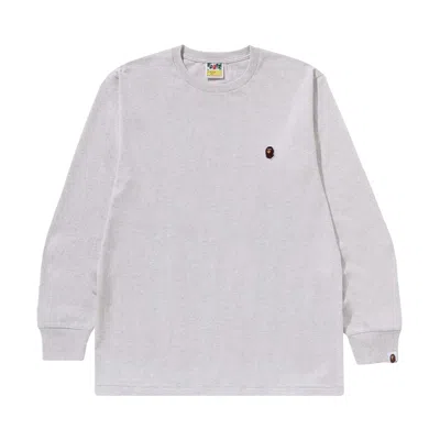 Pre-owned Bape One Point Long-sleeve Tee 'grey' | Men's Size M In Gray