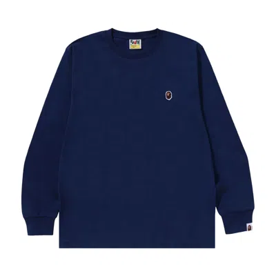 Pre-owned Bape One Point Long-sleeve Tee 'navy' | Blue | Men's Size L