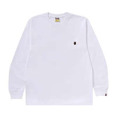 Pre-owned Bape One Point Long-sleeve Tee 'white' | Men's Size Xl