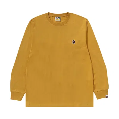 Pre-owned Bape One Point Long-sleeve Tee 'yellow' | Men's Size Xl