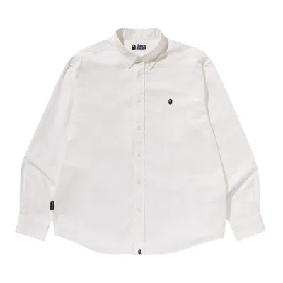 Pre-owned Bape One Point Oxford Long-sleeve Shirt 'white'