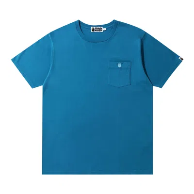 Pre-owned Bape One Point Pocket Overdye Tee 'blue' | Men's Size S