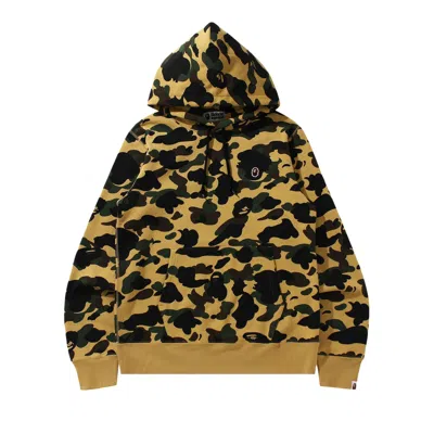 Pre-owned Bape One Point Pullover Hoodie 'yellow' | Men's Size L