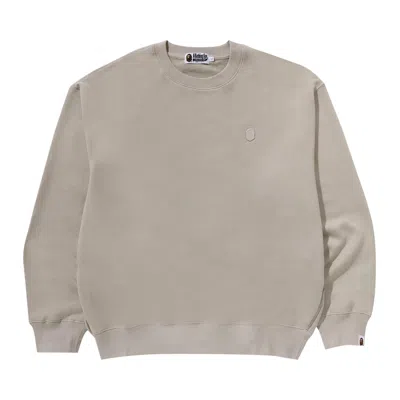 Pre-owned Bape One Point Relaxed Fit Crewneck Sweatshirt 'beige' In Brown