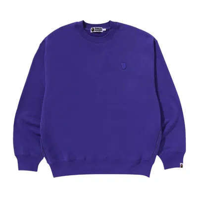 Pre-owned Bape One Point Relaxed Fit Crewneck Sweatshirt 'purple'