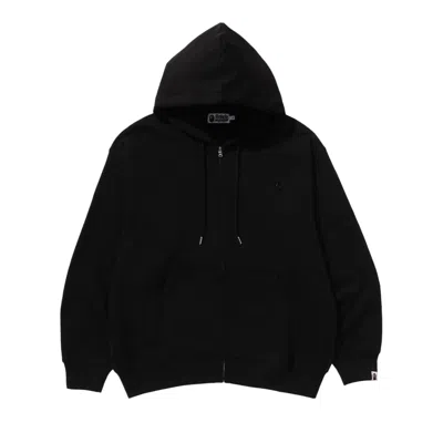 Pre-owned Bape One Point Relaxed Fit Full Zip Hoodie 'black'