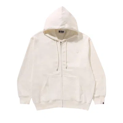 Pre-owned Bape One Point Relaxed Fit Full Zip Hoodie 'ivory' In White