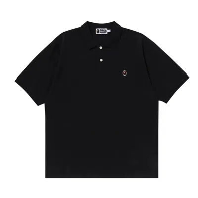 Pre-owned Bape One Point Relaxed Fit Polo Shirt 'black'