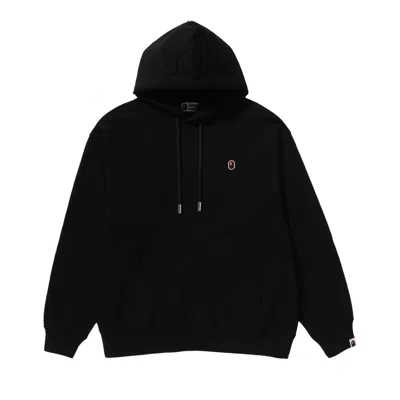 Pre-owned Bape One Point Relaxed Fit Pullover Hoodie 'black'