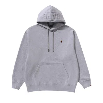 Pre-owned Bape One Point Relaxed Fit Pullover Hoodie 'grey' In Gray