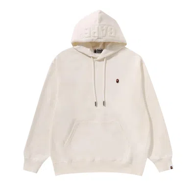 Pre-owned Bape One Point Relaxed Fit Pullover Hoodie 'ivory' In White
