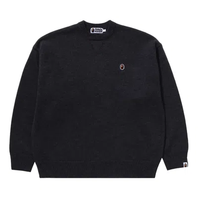 Pre-owned Bape One Point Relaxed Fit Sweater 'charcoal' In Black
