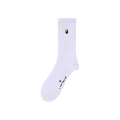 Pre-owned Bape One Point Socks 'white' | Men's Size L