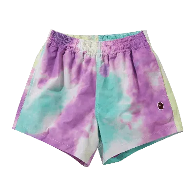 Pre-owned Bape One Point Tie Dye Shorts 'multicolor' In Multi-color