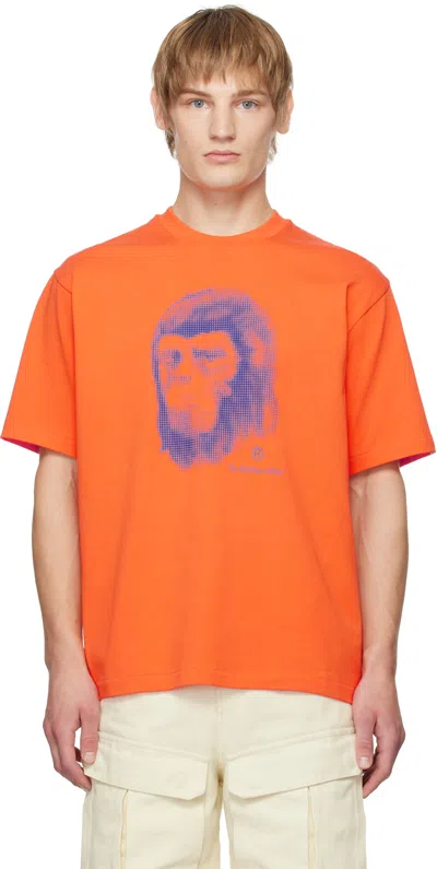 Bape Orange Pixel Comic Ape Head T-shirt