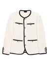 Bape Ornament-embellished Tweed Jacket In Neutral