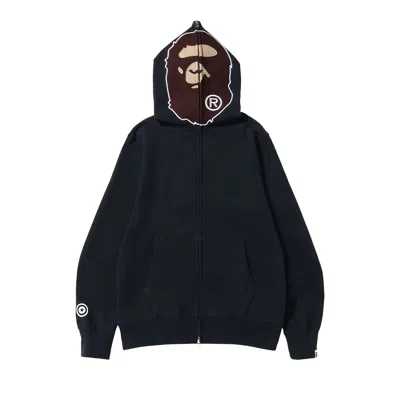 Pre-owned Bape Overdye 2nd Ape Full Zip Hoodie 'black' | Men's Size Xxl