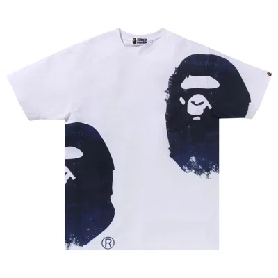 Pre-owned Bape Overprinted Multi Ape Head Tee 'white' | Men's Size L