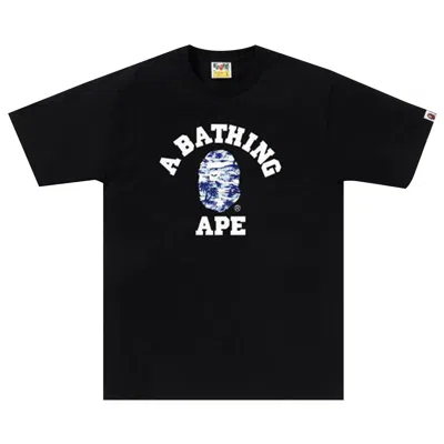 Pre-owned Bape Palm Tree Camo College Tee 'black/blue' | Men's Size M