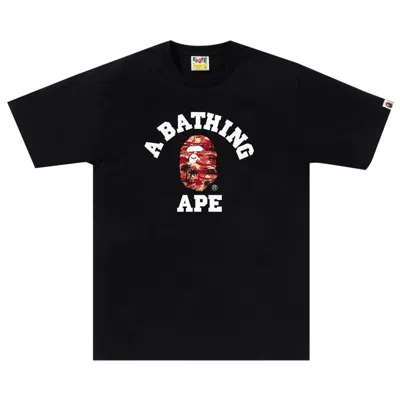 Pre-owned Bape Palm Tree Camo College Tee 'black/red' | Men's Size S