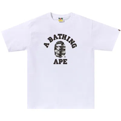 Pre-owned Bape Palm Tree Camo College Tee 'white/black' | Men's Size S