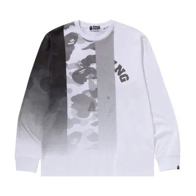 Pre-owned Bape Patch Work Print Long-sleeve Tee 'white'
