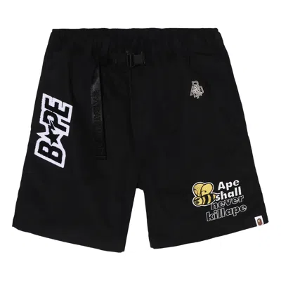 Pre-owned Bape Patchwork Eazy Shorts 'black'