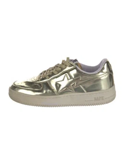Pre-owned Bape Patent Leather Graphic Print Sneakers In Multicolor