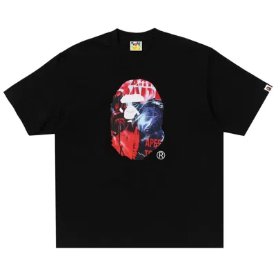 Pre-owned Bape Photo Print Ape Head Relaxed Fit Tee 'black' | Men's Size L