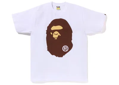 Pre-owned Bape Pigment Big Ape Head Tee Shirt (ss23) In White