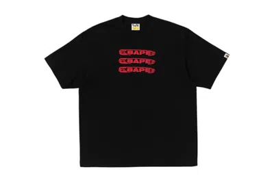 Pre-owned Bape Pin Logo Relaxed Fit Tee Shirt In Black