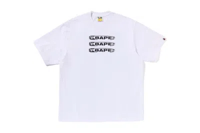 Pre-owned Bape Pin Logo Relaxed Fit Tee Shirt In White