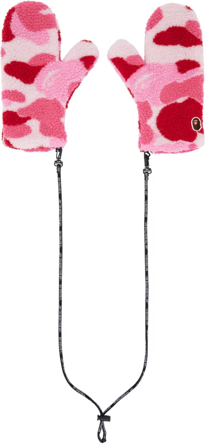 Bape Pink Abc Camo Boa Mitts