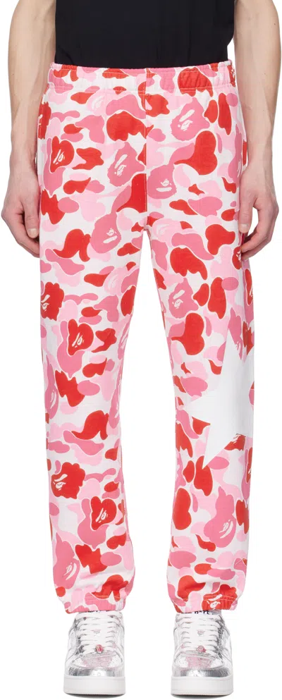 Bape Pink Abc Camo Sweatpants