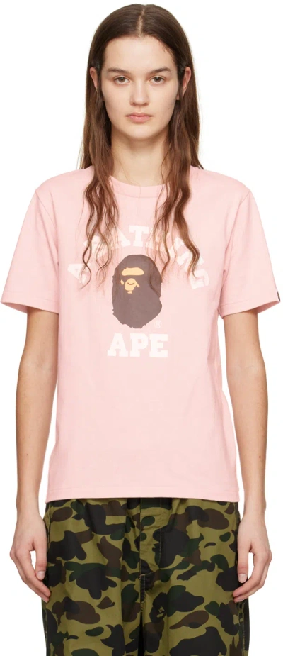 Bape Pink College T-shirt