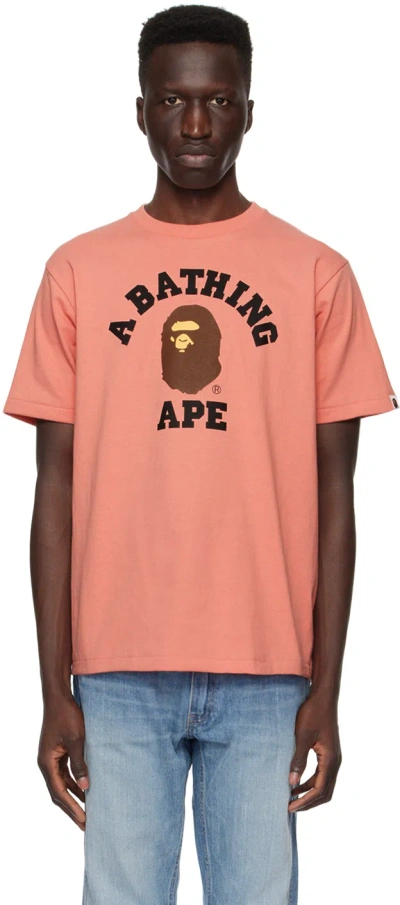 Bape Pink College T-shirt