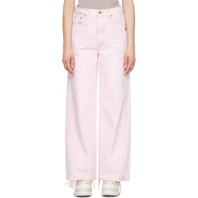 Bape Pink Crystal Stone  Sta Logo Baggy Jeans