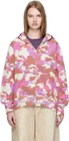 Bape Pink Map Camo Shark Full Zip Hoodie In Pink