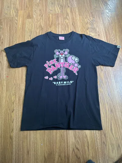 Pre-owned Bape Pink Panther Baby Milo Tee In Black
