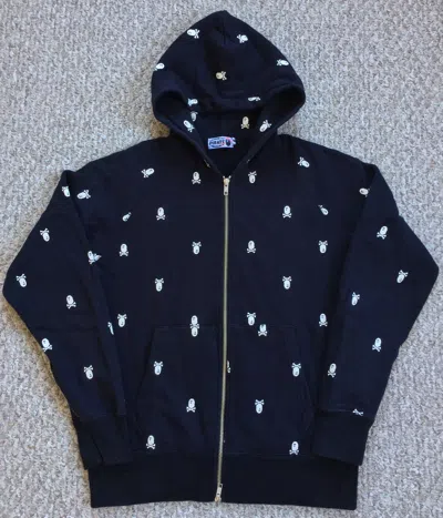 Pre-owned Bape Pirate Store Exclusive Hoodie In Dark Blue