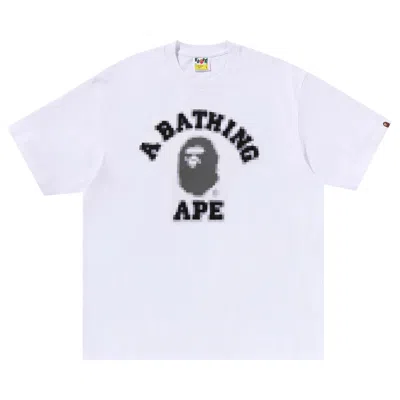 Pre-owned Bape Pixal College Relaxed Fit Tee 'white'