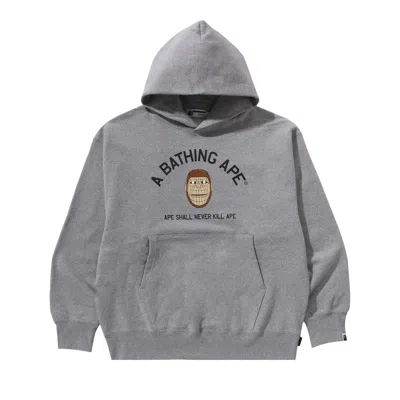 Pre-owned Bape Polygon Relaxed Fit Pullover Hoodie 'grey' In Gray