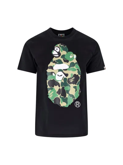 Bape Premium 100% Cotton Graphic T-shirt For Men In Black