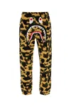 Bape Printed Cotton Joggers In Brown