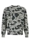 Bape Heather Gray Camo Ape Head One Point Crewneck Swea In White